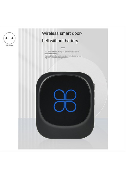 Ab Fiş Su Geçirmez Akıllı Kapı Zili Kablosuz Kapı Zili IP68 Ev Kapı Zili Akıllı 38 Şarkılar 4 Seviyeli Hacim Kontrolü (Yurt Dışından)