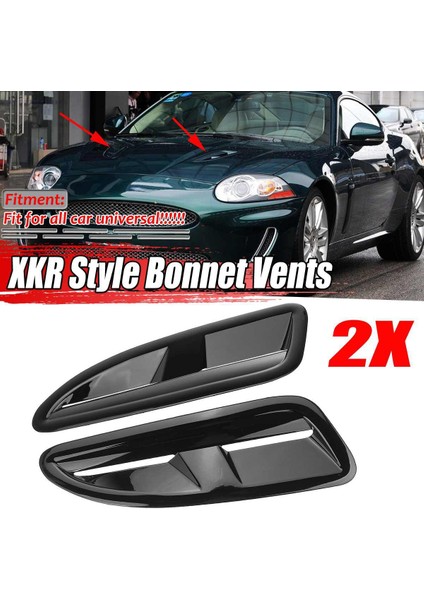 1 Çift Xkr Tarzı Evrensel Araba Parlak Siyah Ön Davlumbazlar Bonnet Delikleri Hava Çıkış Kapağı Kaplama Jaguar Xkr Xk8 (Yurt Dışından) fiyatları