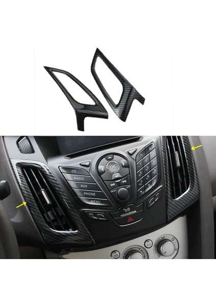 Ford Focus Mk3 2012-2014 Karbon Fiber Renk Abs Iç Gösterge Tablosu Klima Havalandırma Dış Çerçeve Trim (Yurt Dışından) fiyatları