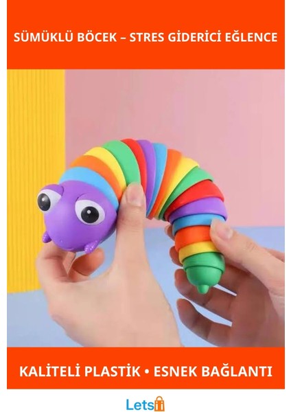 Eğlenceli Renkli Dayanıklı Plastikten Yapılmış Sümüklü Böcek Oyuncak