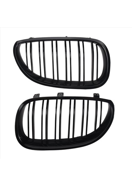 1 Çift Parlak Siyah Ön Böbrek Izgarası Çift Çıta Çift Çizgi Izgara Bmw E60 E61 5 Serisi 2003-2010 Araba Aksesuarları Coupe (Yurt Dışından)