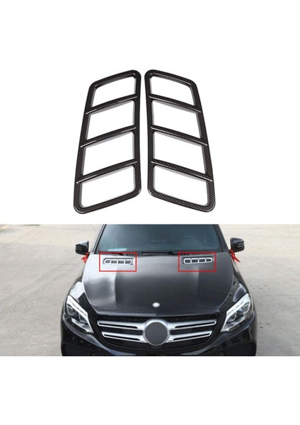 2x Karbon Fiber Siyah Kaput Motor Hava Havalandırma Kapağı Trim Mercedes Benz ml W166 2012-2015 Gl X166 2013-2015 (Yurt Dışından) fırsatları