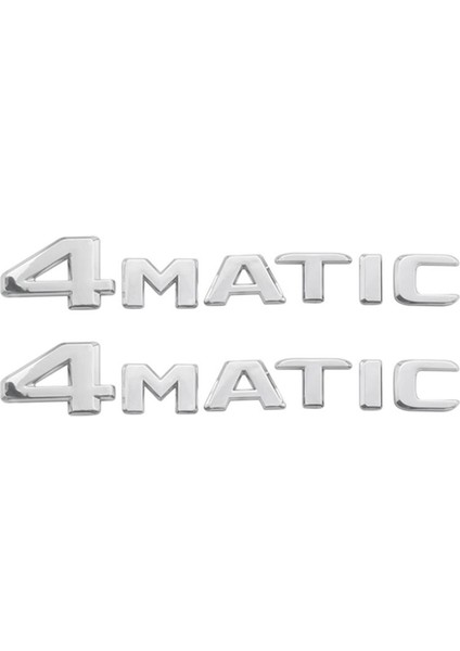 2 Pcs 4matik Gümüş Otomatik Gaga Kapı Çamurluk Tampon Rozeti Etiket Emblemi Yapışkan Bant Sticker Mercedes-Benz Için Değiştirme (Yurt Dışından)