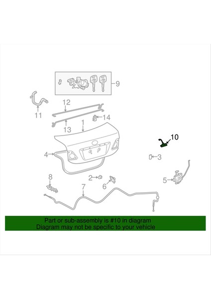 Toyota Corolla 2007-2013 Arka Bagaj Bagajı Sürüm Anahtarı Düğmesi (Yurt Dışından) fırsatları