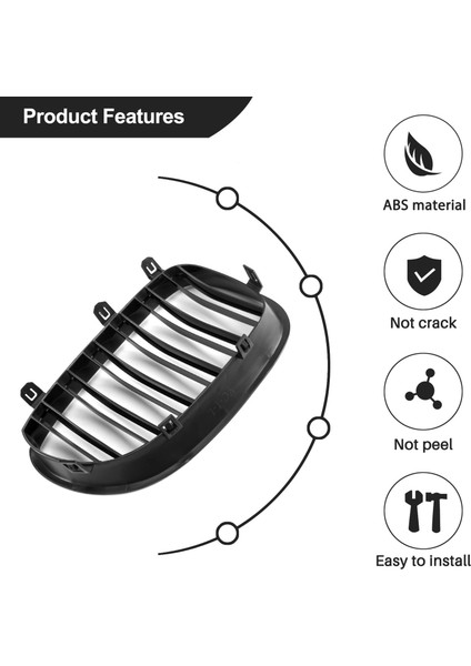 Parlak Siyah Araba Ön Böbrek Izgarası Bmw 5 Serisi E60 E61 M5 520I 535I 550I 2003-2010 Sedan (Yurt Dışından) indirimleri