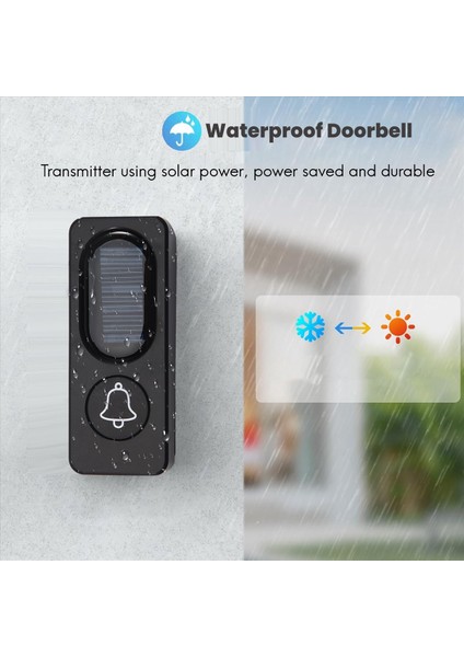300M Uzunluğundaki Güneş Enerjisi Kablosuz Su Geçirmez Kapı Zili Işık Kontrol Sensörü Verici+ Alıcı Kapı Çan Seti (Abd Fişi) (Yurt Dışından) indirimleri