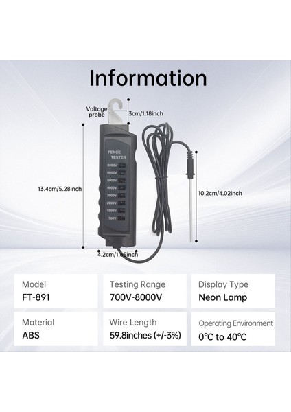 FT-891 Elektrikli Çit Test Cihazı 700-8000V At Süt Ürünleri ve Yaban Hayatı Için (Yurt Dışından) modelleri