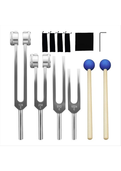 Alüminyum Alaşımlı Diyapozon Seti, 128Hz 256Hz 512Hz 1024Hz Diyapozon (Yurt Dışından)