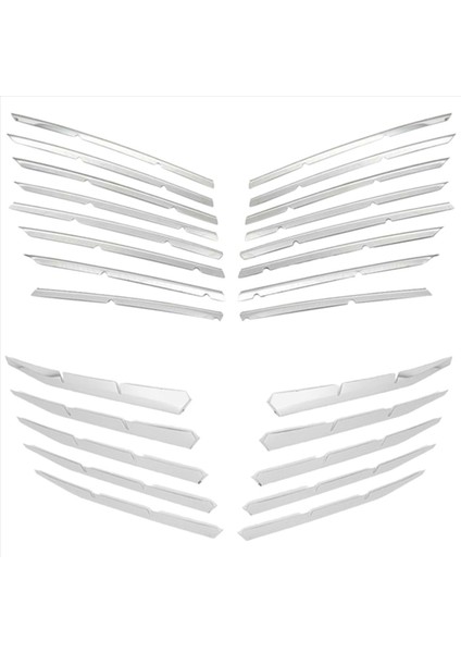 Peugeot 3008 Gt 2016-2020 5008 Gt 2017-2020 Paslanmaz Çelik Araç Ön Tampon Üst + Alt Izgara Trim (Yurt Dışından)