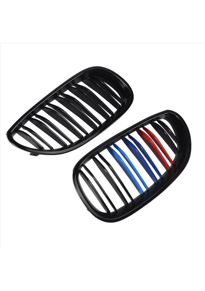 Araba Parlatıcı Siyah Ön Kaput Böbrek Çift Hat Izgara Mesh Sport Racing Izgaraları Bmw E60 E61 5 Serisi M5 04-09 M Stil (Yurt Dışından)