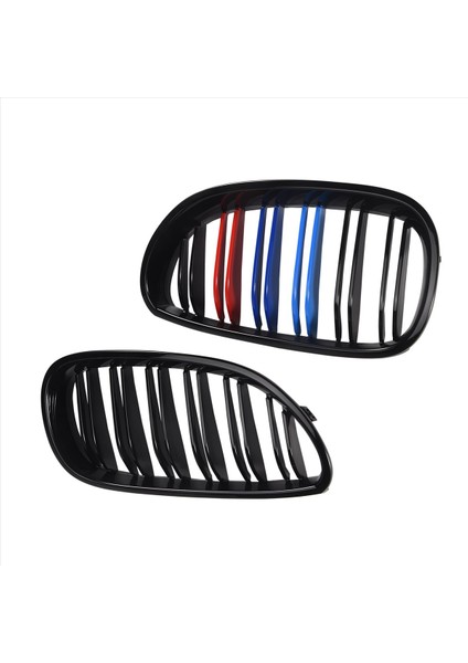 Araba Parlatıcı Siyah Ön Kaput Böbrek Çift Hat Izgara Mesh Sport Racing Izgaraları Bmw E60 E61 5 Serisi M5 04-09 M Stil (Yurt Dışından) fırsatları