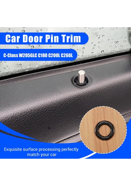 Araba Kapısı Pimi Döşeme 4pcs Karbon Fiber Kapı Kilit Pimi Kapak Trim Mercedes Benz C-Serisi W205 Glc C180 C200L C260L (Yurt Dışından) indirimleri