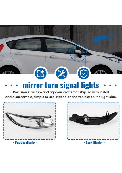 Sağ Araba Dönüş Sinyali Işıkları Kapı Kanat Aynası Göstergesi Ford Fiesta Mk8 2008-2016 Için Işık Tekrarlayıcı Gövdesi Ampul Olmadan (Yurt Dışından) fırsatları