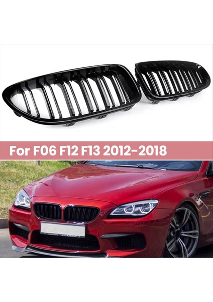 Araba Ön Böbrek Çift Hat Izgara Spor Izgara Bmw F06 F12 F13 M6 650I 640I 2012-2018 Parlak Siyah (Yurt Dışından)