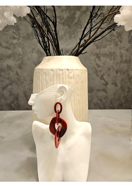 Şık Trend Akrilik Zincir Küpe modelleri