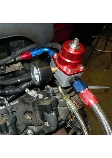 Siyah-Kırmızı Ayarlanabilir Yakıt Basınç Regülatörü Kiti Yağ 0-100PSI Göstergesi (Yurt Dışından)