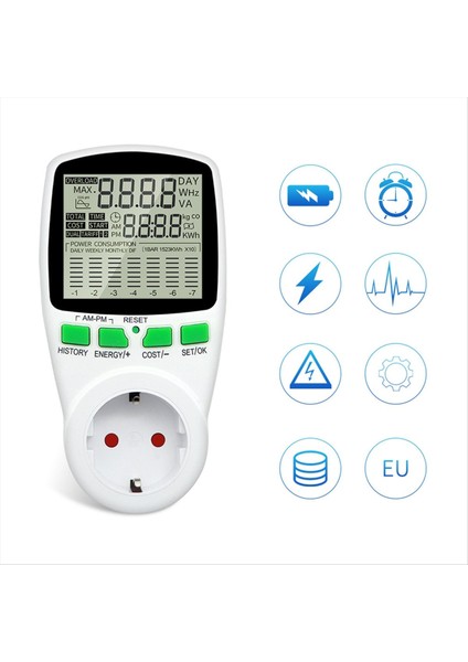 Dijital LCD Enerji Ölçer Wattmetre Güç Analizörü Ab Fişi (Yurt Dışından) modelleri