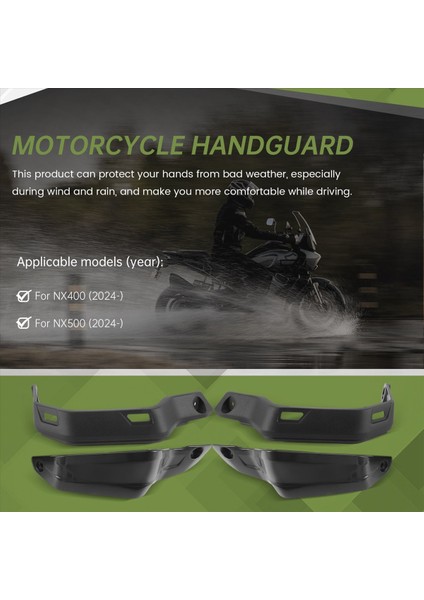 Motosiklet Aksesuarları Handguard El Koruma Haksızı Kalkanı Koruyucu Ön Cam Honda NX400 NX500 2024 Siyah (Yurt Dışından) fırsatları