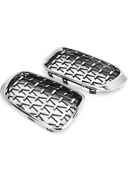 2pcs Set Ön Böbrek Grilles Elmas Meteor Tarzı Krom Bmw X3 X4 F25 F26 14-18 (Yurt Dışından) modelleri