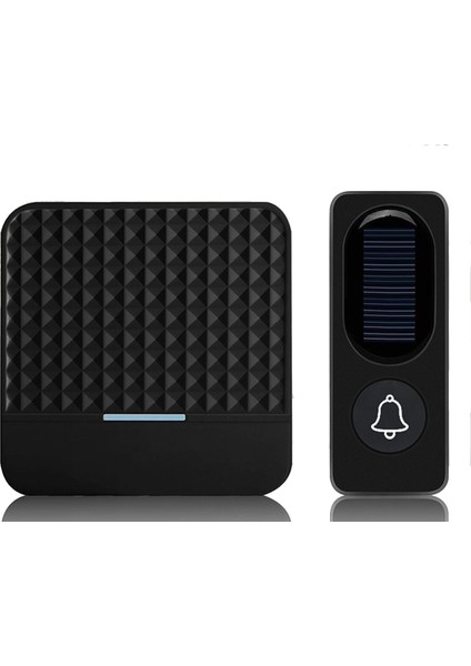 Kablosuz Güneş Kapısı IP65 Su Geçirmez 300M Kapı Zilleri Chime Kit Güneş Gücü Şarj Açık Dış Mekan Kapı Zilleri-Eu Fiş (Yurt Dışından)