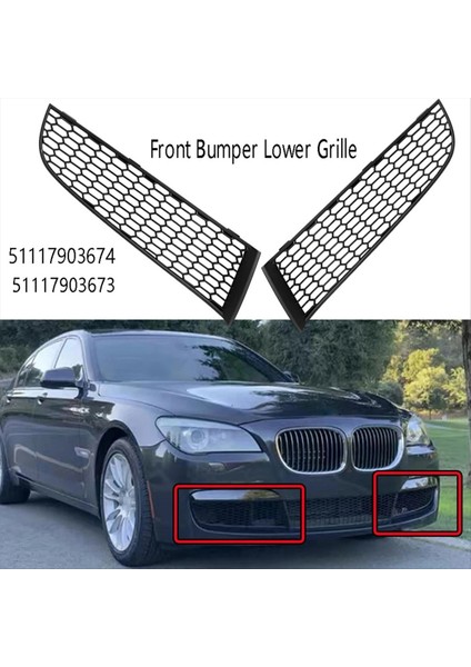 51117903674 Sağ Ön Tampon Bmw F01 F02 M Sport 2009-2015 Için Alt Grille Izgara Kapağı (Yurt Dışından) indirimleri