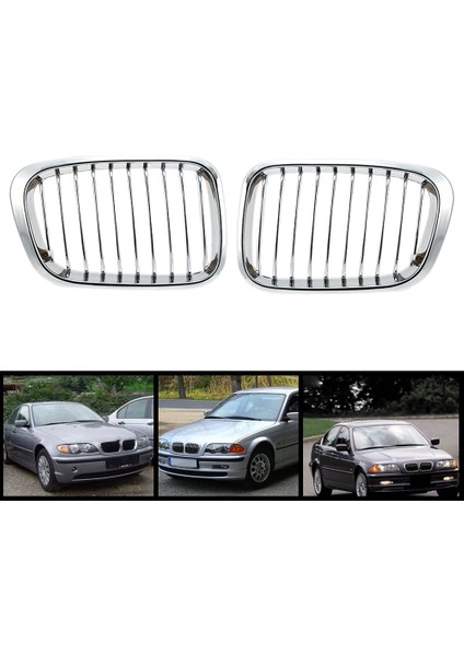 Bmw Için 2x Krom Ön Başlık Böbrek Izgara Izgara 1998-2001 E46 320I 323I 325I 328I 330I 4 Kapılı Sedan (Yurt Dışından) modelleri