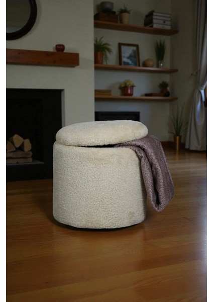 Silindir Sandıklı Puf – Yumuşacık Doku Teddy Kumaş Makyaj Masa Pufu Bench fiyatları
