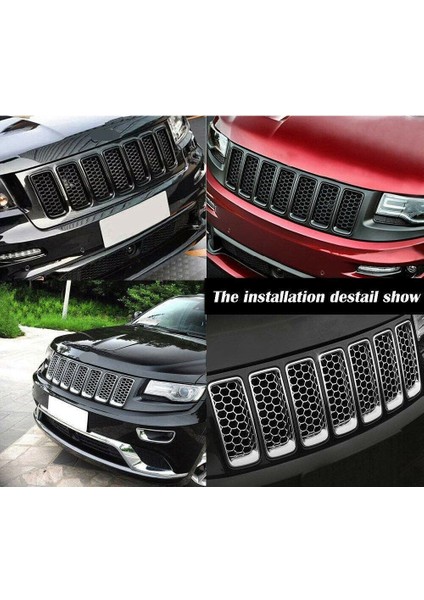Araba Siyah Ön Izgara Ekleri Jeep Grand Cherokee 2014-2016 Için Döşeme Örgü Kiti (Yurt Dışından) modelleri