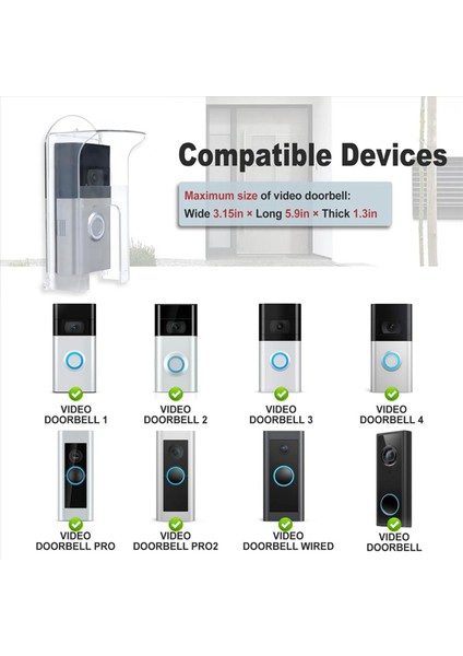 2x Şeffaf Plastik Kapı Zili Yağmur Kapağı Halka Modelleri Için Uygun Kapı Zili Su Geçirmez Koruyucu Kalkan Video Kapı Zilleri (Yurt Dışından) fırsatları