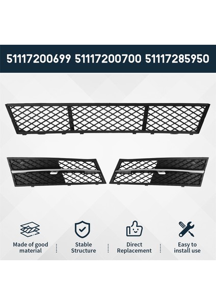 Araba Ön Tampon Alt Grill Set Merkezi Sol For Bmw 5 Serisi F10 F11 10-13 51117200699 51117200700 51117285950 (Yurt Dışından) fırsatları