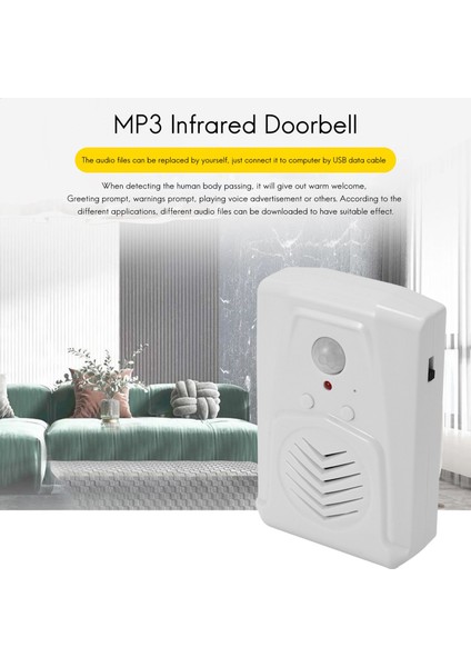 Sensör Hareket Kapı Zili Anahtarı Mp3 Kızılötesi Kapı Zili Kablosuz Pir Hareket Sensör Ses Prompter Hoş Geldiniz Kapı Çanı Giriş Alarmı (Yurt Dışından) fırsatları