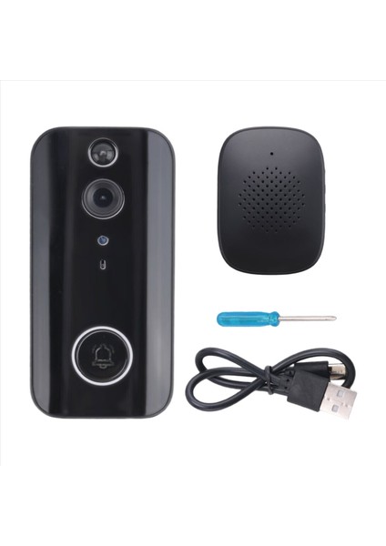 Doorbell Camera 1080P Tel Daha Az Kapı Zili Kamera Wifi Ağ Bağlantısı Ses Dönüşümü 2 Yönlü Konuşma (Yurt Dışından)