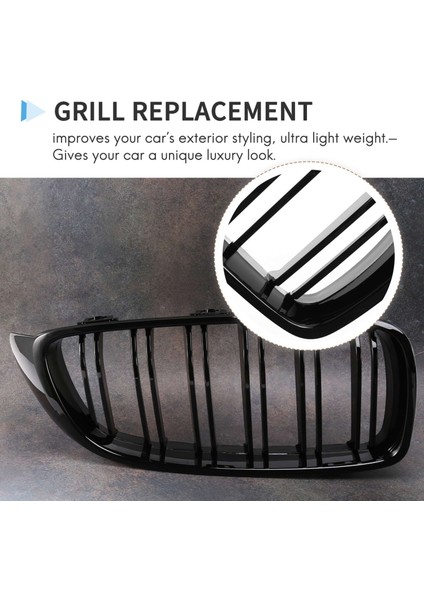 Bmw 4 Serisi F32 F33 F36 F80 F82 Çift Slat M4 Spor Stili Parlak Siyah (Yurt Dışından) fırsatları