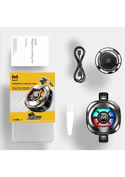 15W Manyetik Klipsli Seramik Telefon Soğutucu Fan Oyun Gaming Youtube Yayını Için Memo