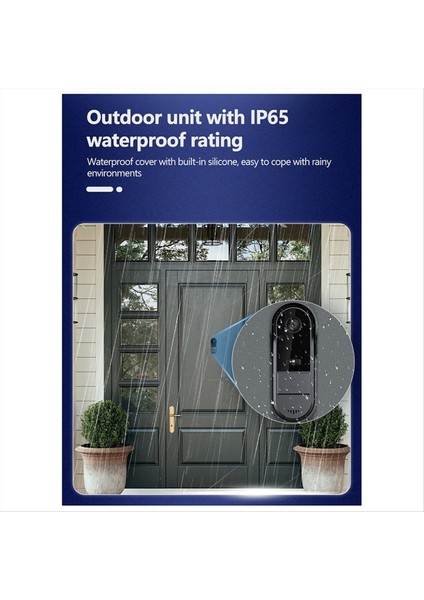 Kablosuz Su Geçirmez Görsel Kapı Zili Ir Night Vizyon Kapı Bell Hd 4 3inch IPS Ekran Video Akıllı Ev Kapı Çan Kamera (Yurt Dışından)