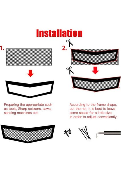 Otomobil Izgara Örgü Izgara Havalandırma Izgara Örtü Arabası Izgara Genel Otomotiv Malzemeleri Siyah (Yurt Dışından) fırsatları