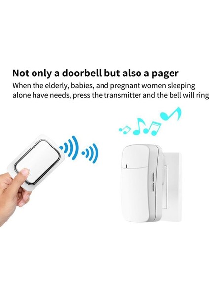 Kablosuz Kapı Zili Yok Su Geçirmez Kendi Kendine Güçlü Kapı Çanı Ev Açık Kinetik Yüzük Zil Kapı Torbanı-Eu Fiş (Yurt Dışından) modelleri