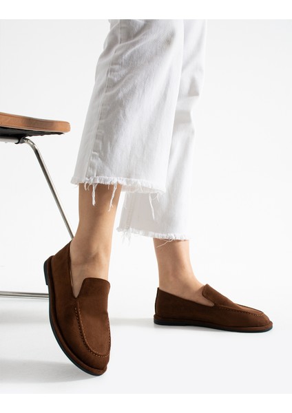 Konforlu Kadın Süet Mokasen Ayakkabı Loafer fırsatları