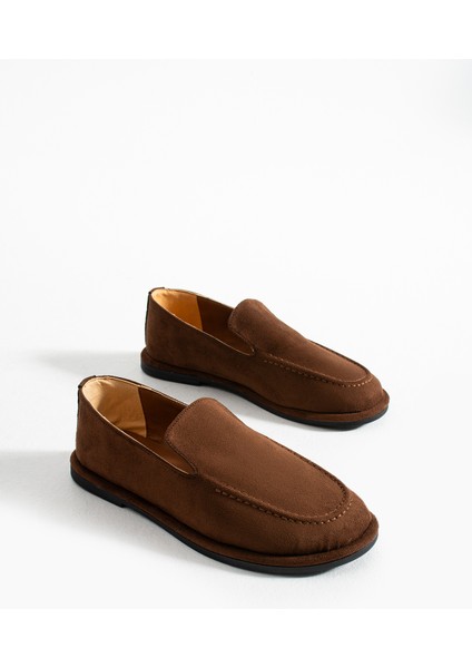 Konforlu Kadın Süet Mokasen Ayakkabı Loafer