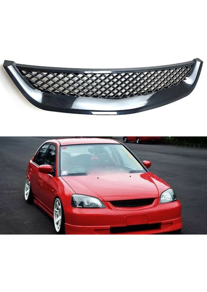 Parlak Siyah Ön Motor Örgü Izgara Honda Civic Jdm Tip R 2001-2003 2dr/4dr Em/es Için (Yurt Dışından) fiyatları