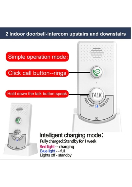 2 4g Kablosuz Uzun Mesafe Kapı Telefon Intercom Kapı Zili 2 Yolu Ses Sesli Gönderen ve Hastane Otel Çağrısı (A) (Yurt Dışından) modelleri