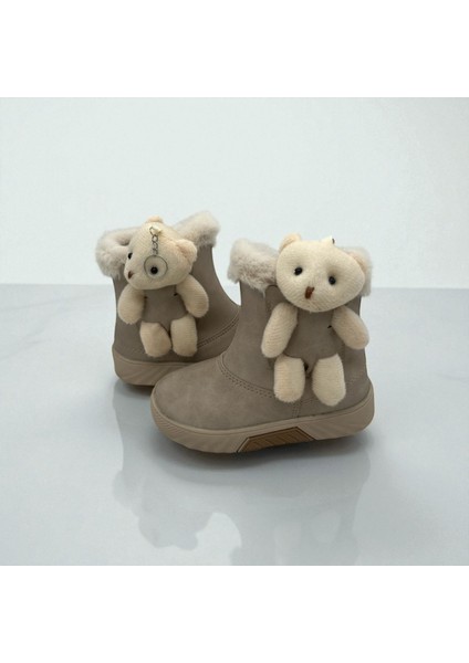 Kız Çocuk Bej Ayıcıklı Kaymaz Taban Bot modelleri