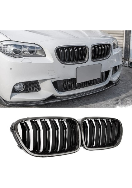 Araba Karbon Fiber Parlak Çift Çift Sıslar Ön Böbrek Izgara For-Bmw 5 Seri F10 F11 M5 2010-2016 (Yurt Dışından) fiyatları