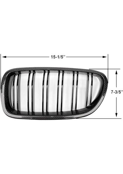 Araba Karbon Fiber Parlak Çift Çift Sıslar Ön Böbrek Izgara For-Bmw 5 Seri F10 F11 M5 2010-2016 (Yurt Dışından) fırsatları