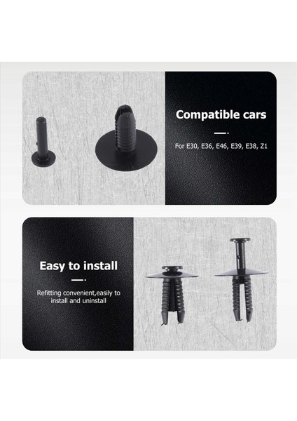 30PCS Plastik Tampon Montaj Perçin Gövdesi Trim Klipsi Bmw E30 E36 E46 E39 E38 (Yurt Dışından) modelleri