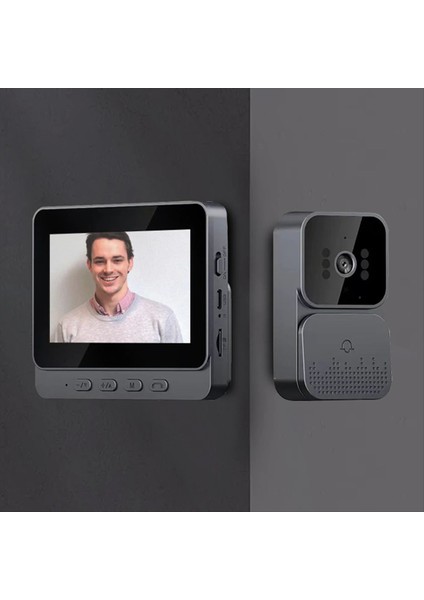 Video Kapı Zili Ir Night Vision Kablosuz Kapı Çanı 1080P 4 3inch IPS Ekran Kapı Zili Kamerası 2 4g Villa Evi (A) (Yurt Dışından) fırsatları