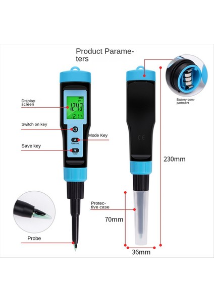 Et Konserveleme Için Yüksek Hassasiyetli Sıcaklık Ph Ölçer 0.00-14.00PH Gıda Ph Ölçer (Yurt Dışından) indirimleri