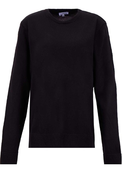 Bisiklet Yaka Basic Düz Siyah Erkek Kazak MML5WM-KZK9531