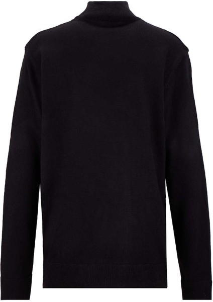 Yarım Balıkçı Yaka Basic Düz Siyah Erkek Kazak MML5WM-KZK9527 fiyatları