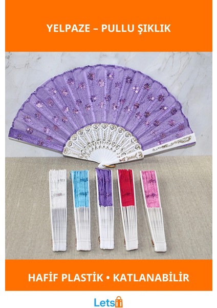 Pullu Tasarımlı Katlanabilir Plastik Yelpaze